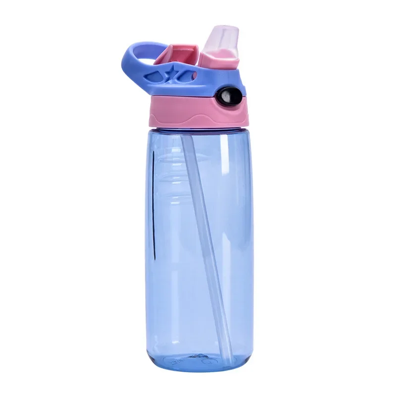 500ML Water Bottle with Straw Female Children Large Portable Travel Bottles Sports Fitness Cup Summer Cold Water with Time Scale water bottle