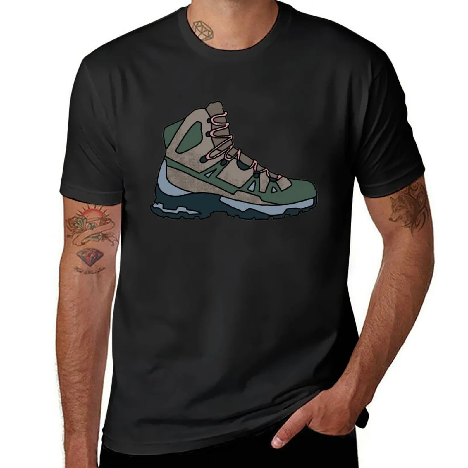 

Hiking Boot Pastel Green and Blue T-Shirt heavyweights boys whites clothes for men