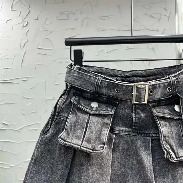 RENE Droopits Belt Denim Skirt
