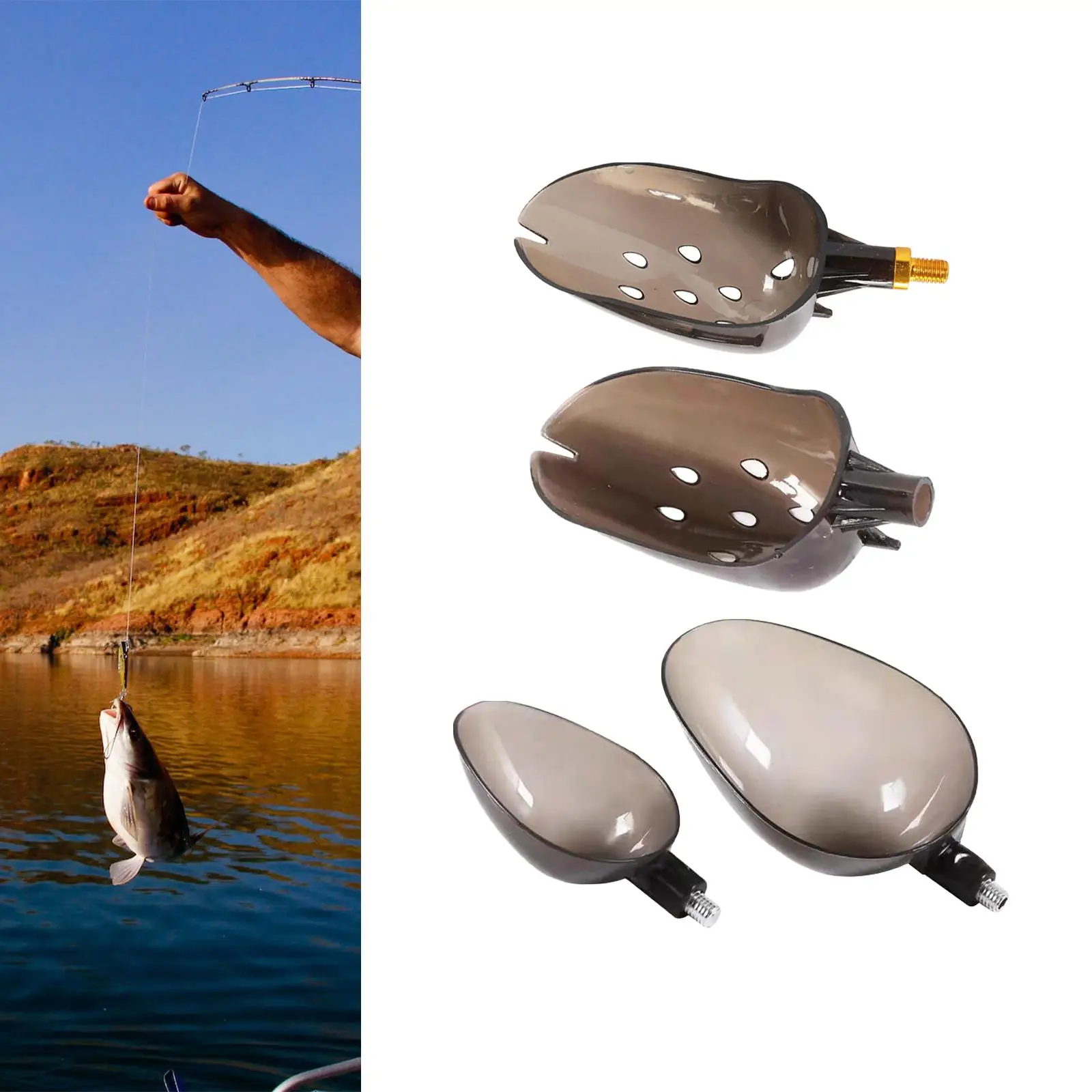 Fishing Baiting Spoon, Baits Casting Scoops Portable Fishing Tool Throwing Bait