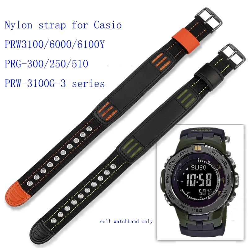 

Ремешок нейлоновый для Casio G-Shock PRW3100/6000/6100Y PRG-300/250/510 Series
