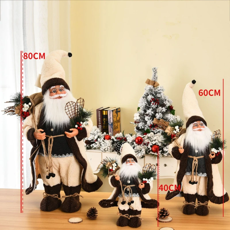 

2022 Latest Xmas 40cm/60cm Plush Toy Santa Claus Doll Christmas Ornaments Elk Snowman Bear Pendant Eif Adornos Cocina navidad