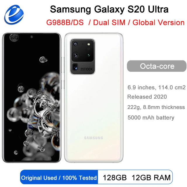 Samsung Galaxy s20 Ultra g988b/dsデュアルSIMグローバルバージョン