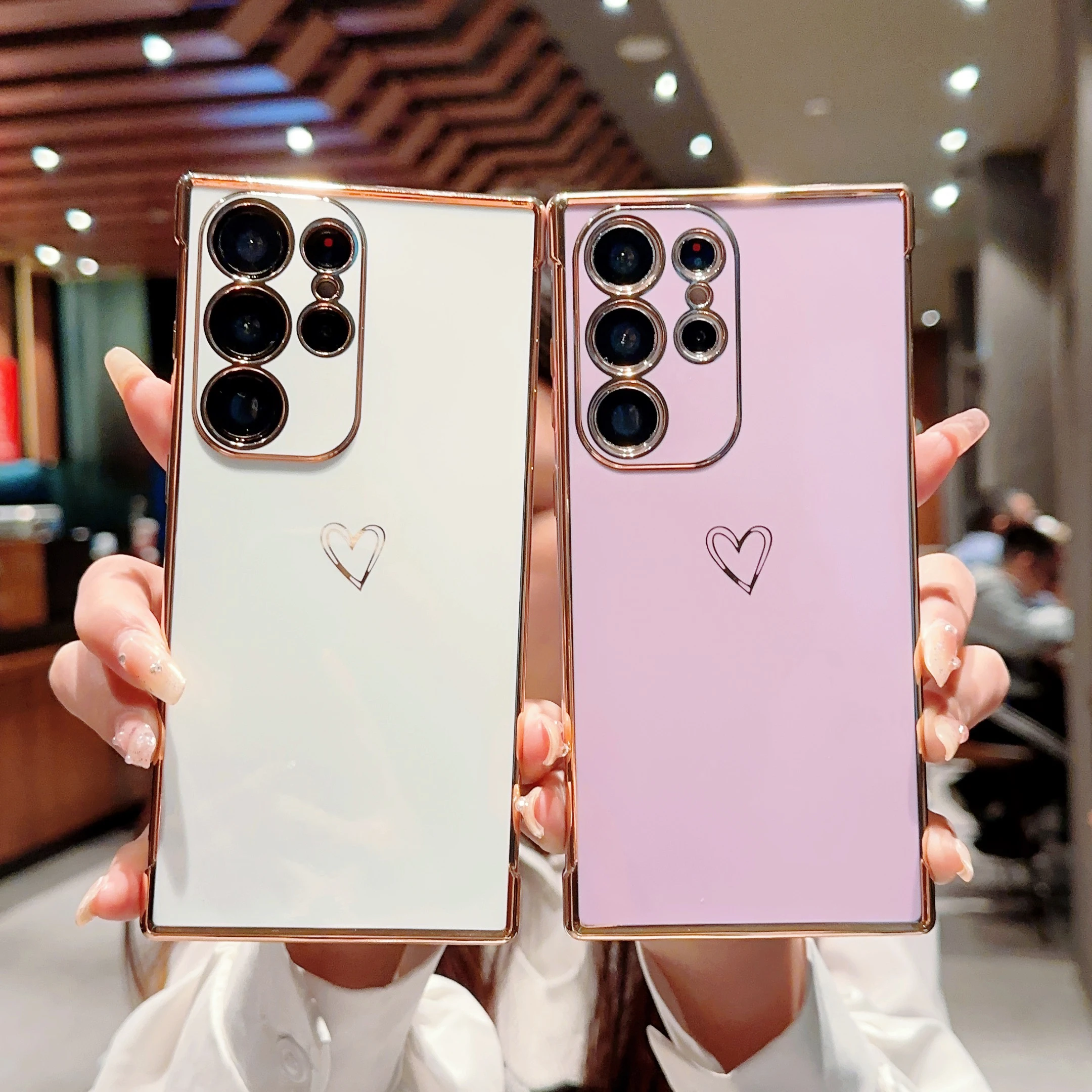 Силиконовый чехол с гальваническим покрытием для Samsung Galaxy A53 A52 S22 Ultra S21 S23 Plus S20 FE A13 A52S A54 A12