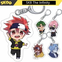 

Anime Cute Keychain SK8 The Infinity Cosplay Acrylic Key Chain Reki Miya Snow Cherry Blossom Cosplay Bag Pendant Keyring Prop