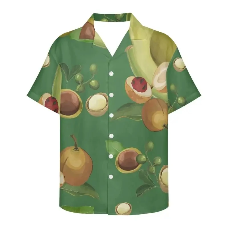 thumbnail image 5 of Camisa de tomate para hombre, camisa de manga corta con estampado de frutas en 3D para hombre, ropa informal de moda con botones y solapa, camiseta de gran tamaño, 5 of 5