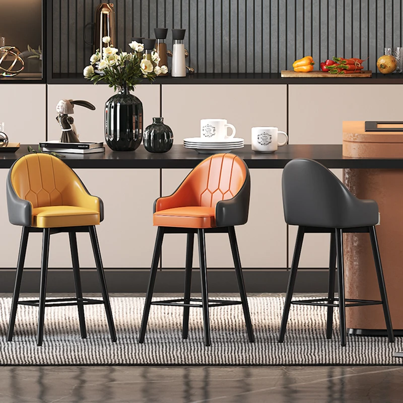 Nordic Modern Bar Chairs Swivel Restaurant Luxury High Stool Bar Chairs Reception Italian Design Home Furniture Cadeiras LLBC