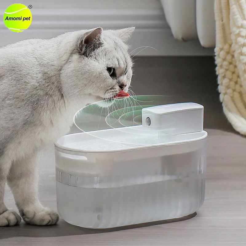 

Automatic Cat Water Fountain Dispenser Recirculate Filtering Cats Water Drinking Feeder Intelligent Wireless Sensing Cat Drinker