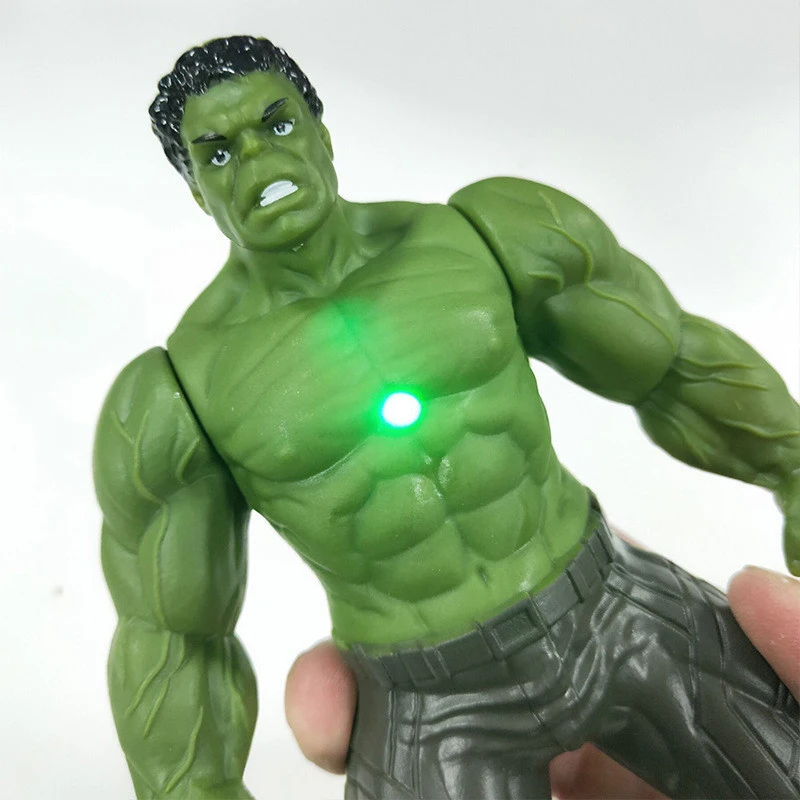 Marvel Spider Man Model Kit Hulk Iron Man Anime Toys PVC Activity Splices Luminous Doll Series Boy Children Birthday Gift