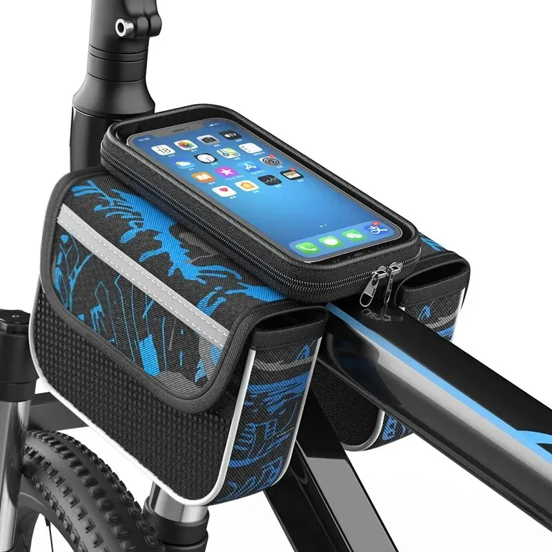 Waterproof Bicycle Frame Bag with Touchscreen Phone Holder