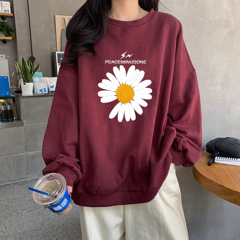Woman Cartoon Print Sweatshirt Harajuku Aesthetic Clothes Plus Size Women Sweatshirts Loose Body O Neck Vintage 2023 Pullovers