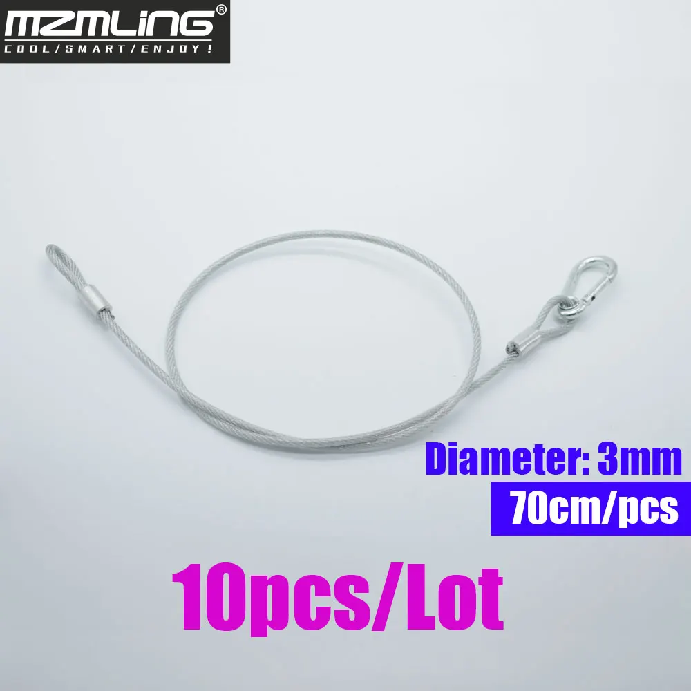 10pcs/Lot 70CM Diameter 3mm Safety Rope Cable Steel Safety Wire Cable For Moving Head Light Bar /Show /Stage Light Stage Machine