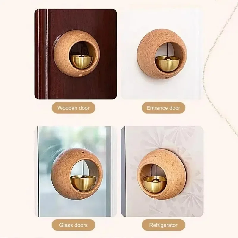 Campanelli Magnetici In Legno E Ottone - Suono Zen Per Frigorifero, Porte, Decorazione - Foto 9