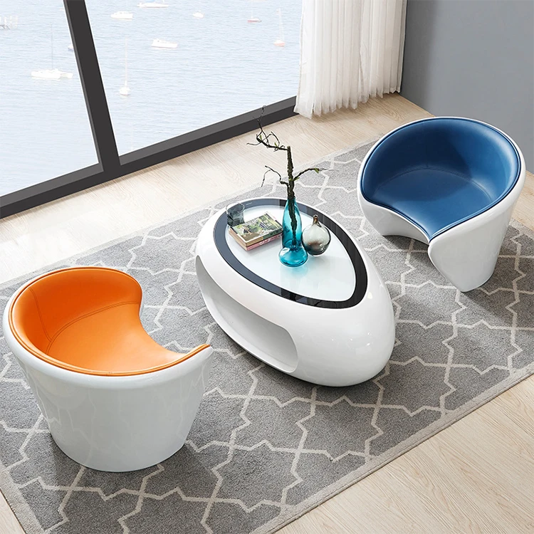 Creative Design Coffee Shop Living Room Office Leisure Lounge Half Circle Chair