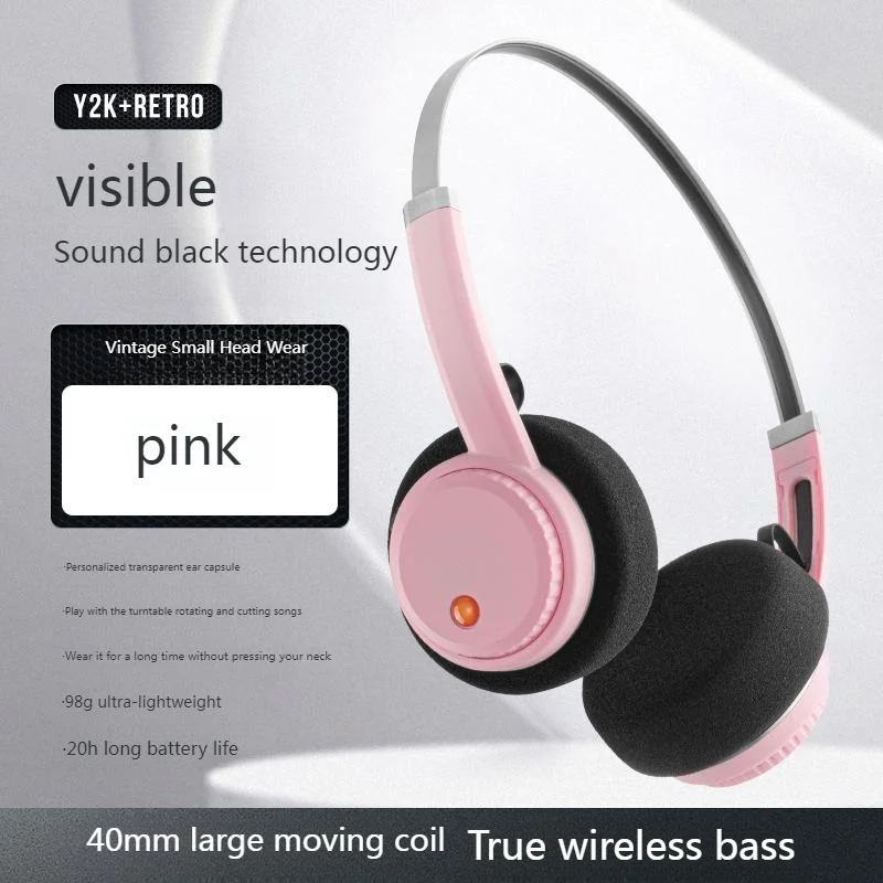 سماعة رأس بخاصية البلوتوث خفيفة الوزن على الطراز ا...