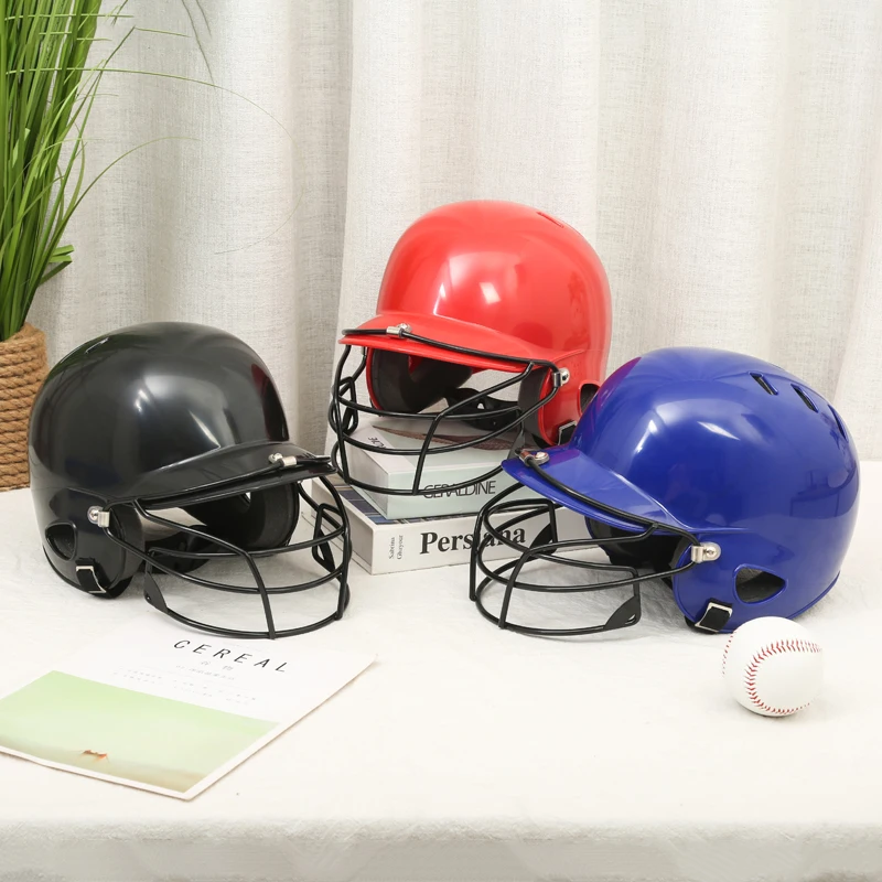 Professional Baseball Helmet Strike Helmet Binaural Baseball Wear Mask, Shield Head and Face