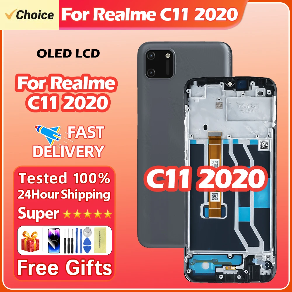 AAA+ 100% Original C11 LCD For OPPO Realme C11 2020 LCD RMX2185 Display Touch Screen Digitizer Assembly For Realme C11 2020 LCD