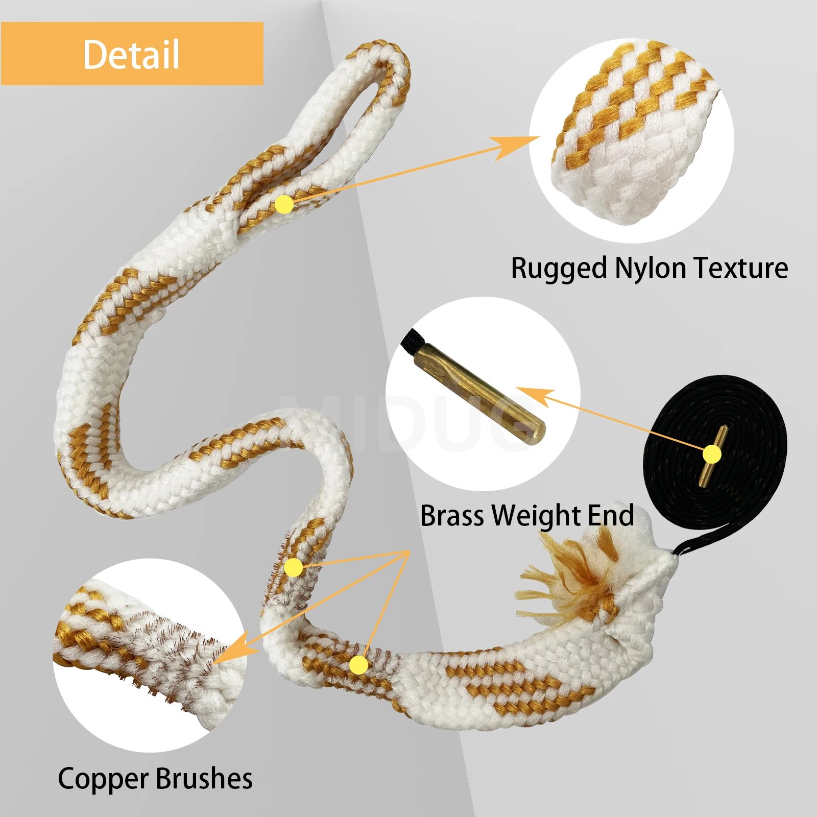 MIDUG 16 Gauge Gun Cleaning Rope Bore Cleaner Snake Barrel Clean Tool for 16 GA Shotgun Hunting Accessories Remington 870 2