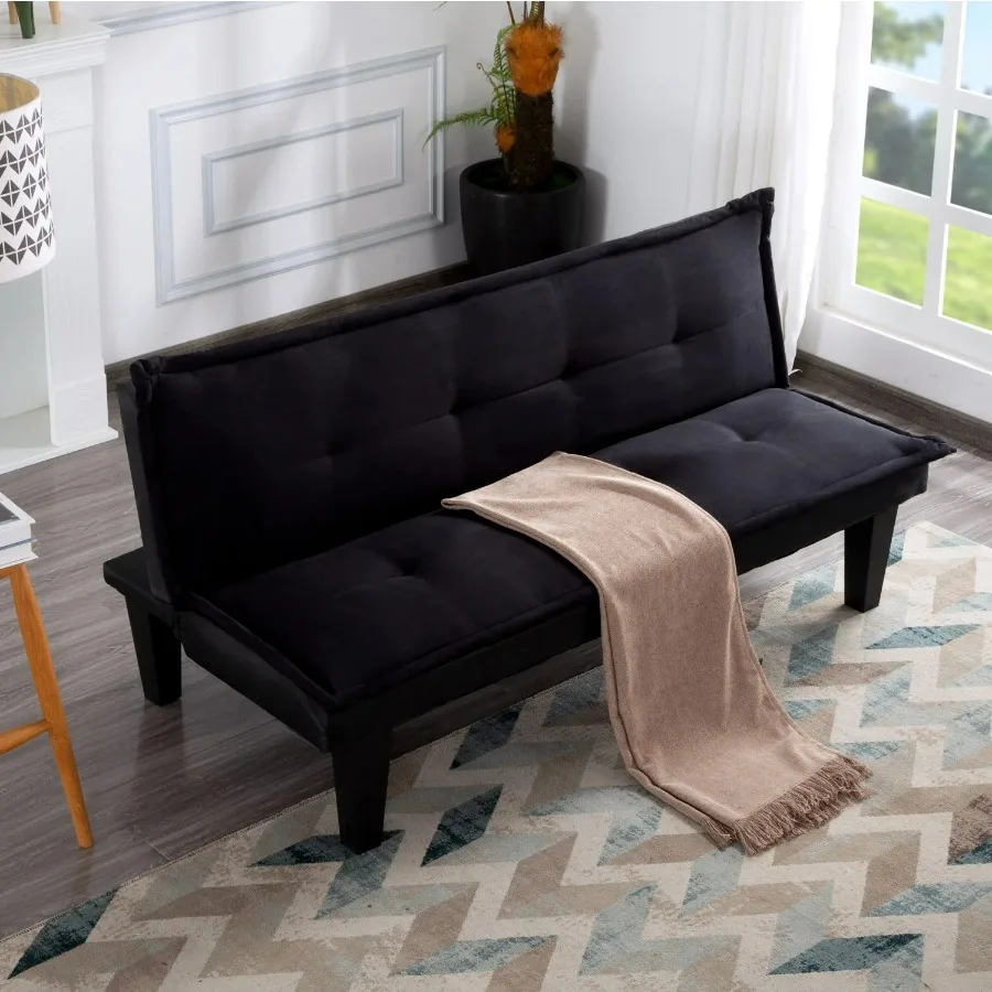 Black Convertible Futon Sofa 6