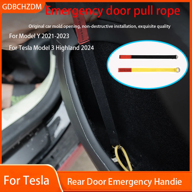 Car Emergency Handle Rear Door Mechanical Switch Button For Tesla Model Y car emergency handle