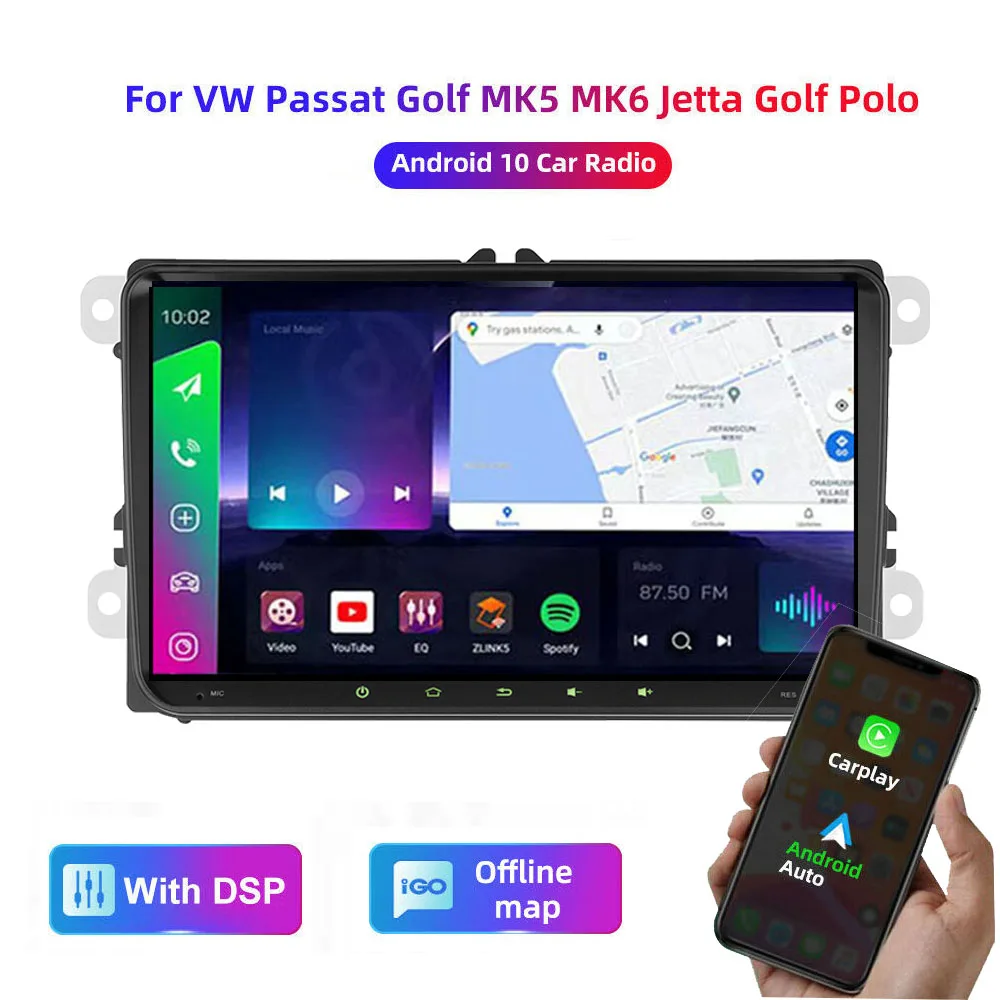 HD multimedia 9inch car stereo radio Android 10 GPS wireless carplay/Auto 4G/AM/RDS for VW Passat MK5 MK6 Jetta Golf Polo |