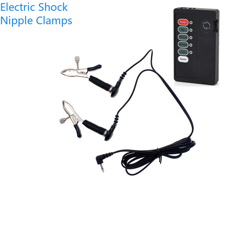 Sex Products Electric Shock Nipple Clamps Body Massage Breast Clip BDSM Fetish Labia Clips Vagina Stimulator Sex Toy for Couples