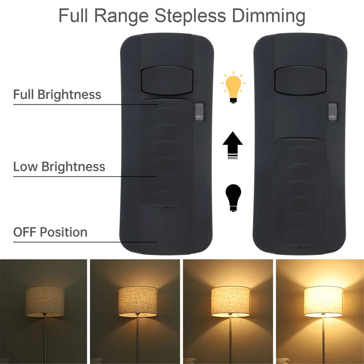 220V Foot Dimmer Switch Foot Operated LED Dimmer Switch Full Range Inline Slide Control for Floor Lamp / LED Lamp