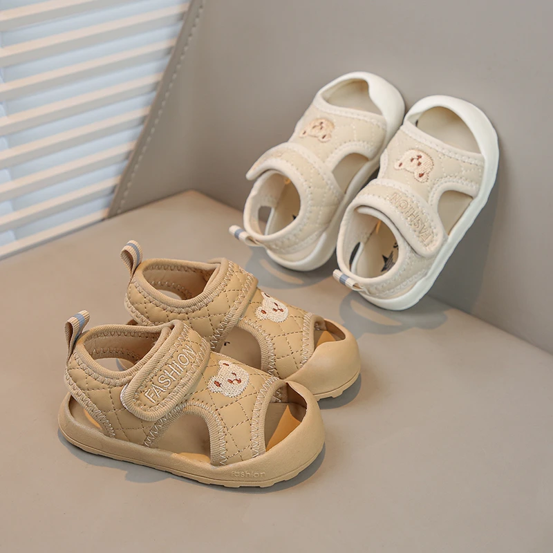 Baby Boys Girls Sandals Summer Infant Toddler Shoes Cartoon Bear Children Sandals Soft Soled Anti Slip Kids First Walkers Shoes