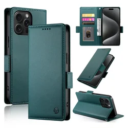 Premium PU Leather Flip Phone Case with Kickstand and Card Slot Wallet Cover for iP 7Plus 8Plus (Dark Green)