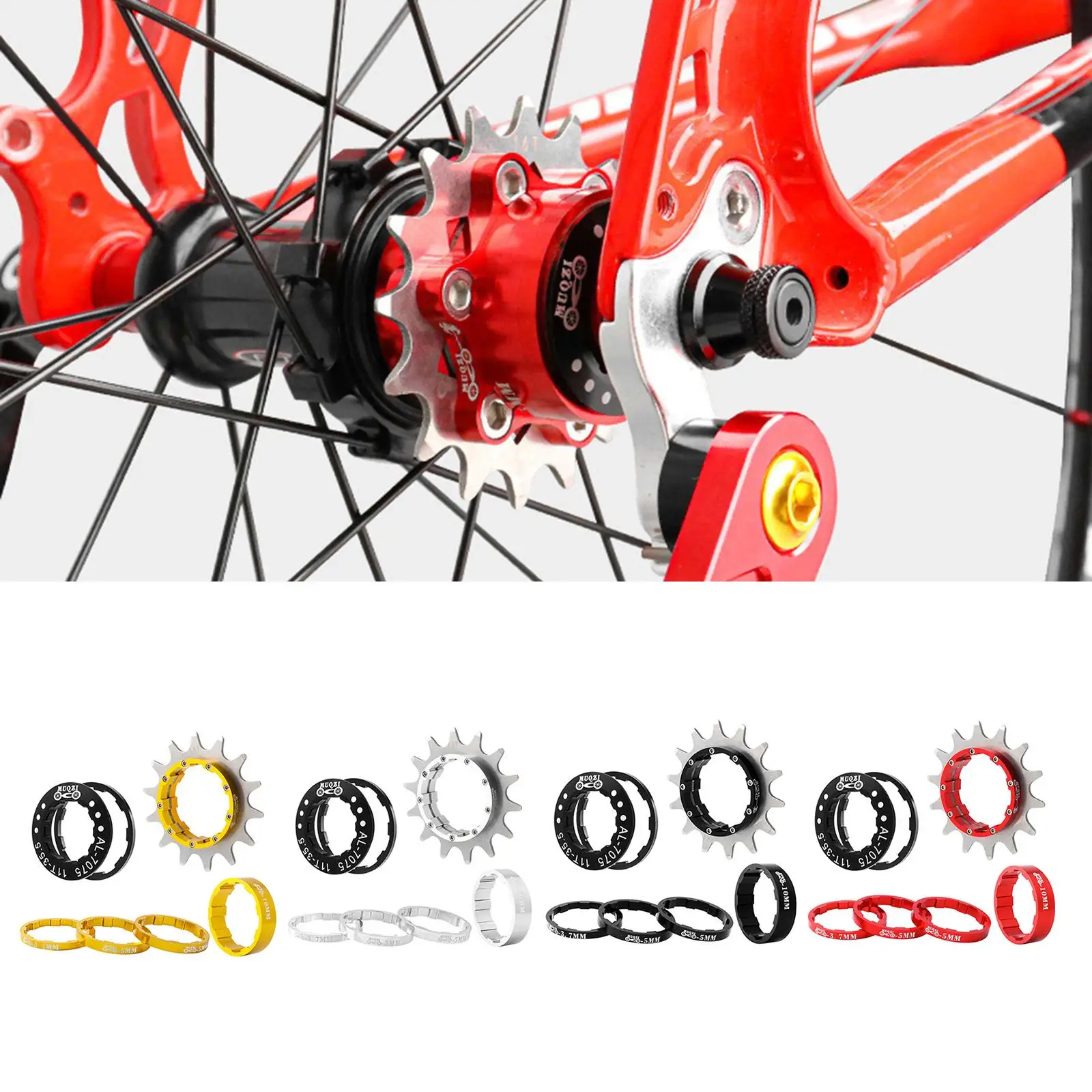 Aluminum Alloy 14T Single Speed Flywheel Adapter Cassette Spacers
