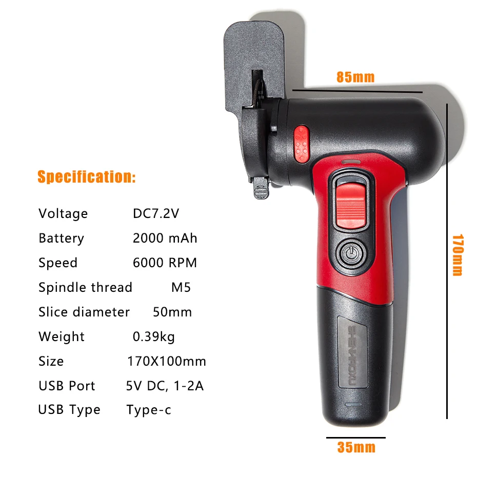 Cordless Angle Grinder 7.2V Super Mini Type-c USB Rechargeable Lithium Battery Polishing Machine Diamond Cutting Power Tools 2