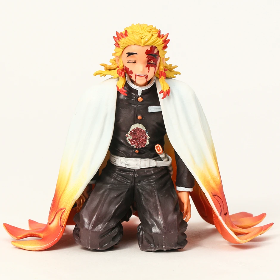 Demon Slayer Kyojuro Rengoku Squatting Ver PVC Figure Collectible  Brinquedos Model Gift Doll