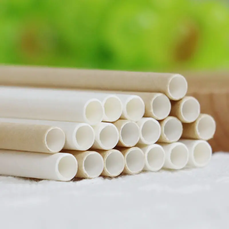 10*300mm Paper Straws 50pcs Mxed Colorful Cotton Swabs Food Decoration Dessert Drink Paper Straws for Dessert Coffee Restaurant