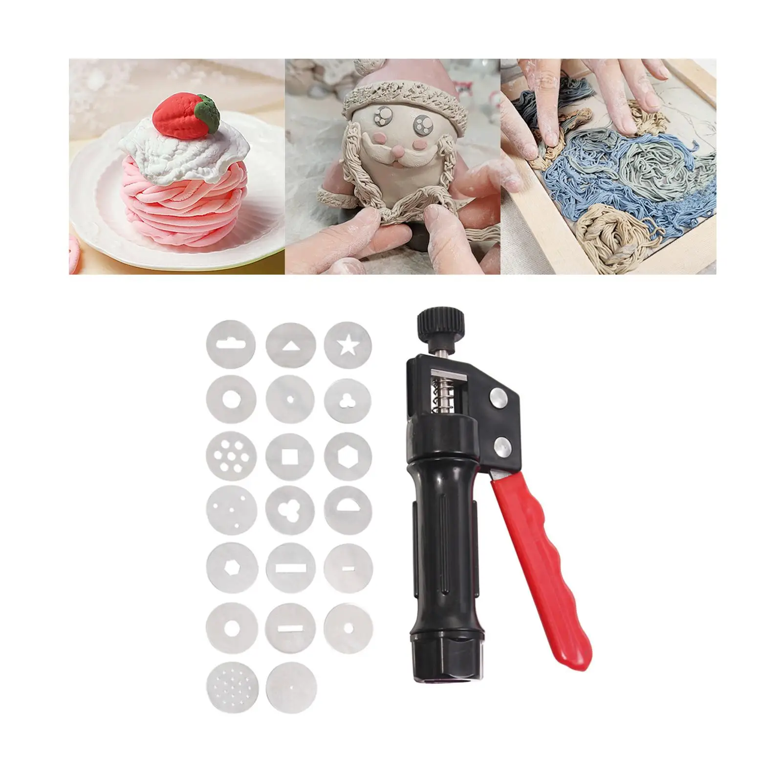 Clay Extruder Tools Decorating Different Discs Crafts Sugar Paste Extruder for Biscuit Cake Decoration Sculpture Clay Pottery