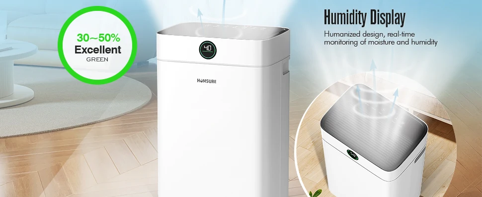 Dehumidifier 20 L, Dehumidifier Cellar Rooms with Digital Display, 24H Timer, Automatic Defrosting, Dry Clothes, Continuous Drai