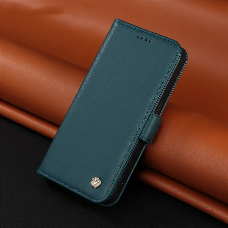 Leather Wallet Flip Case with Stand and Card Holder - Elegant Phone Book Cover