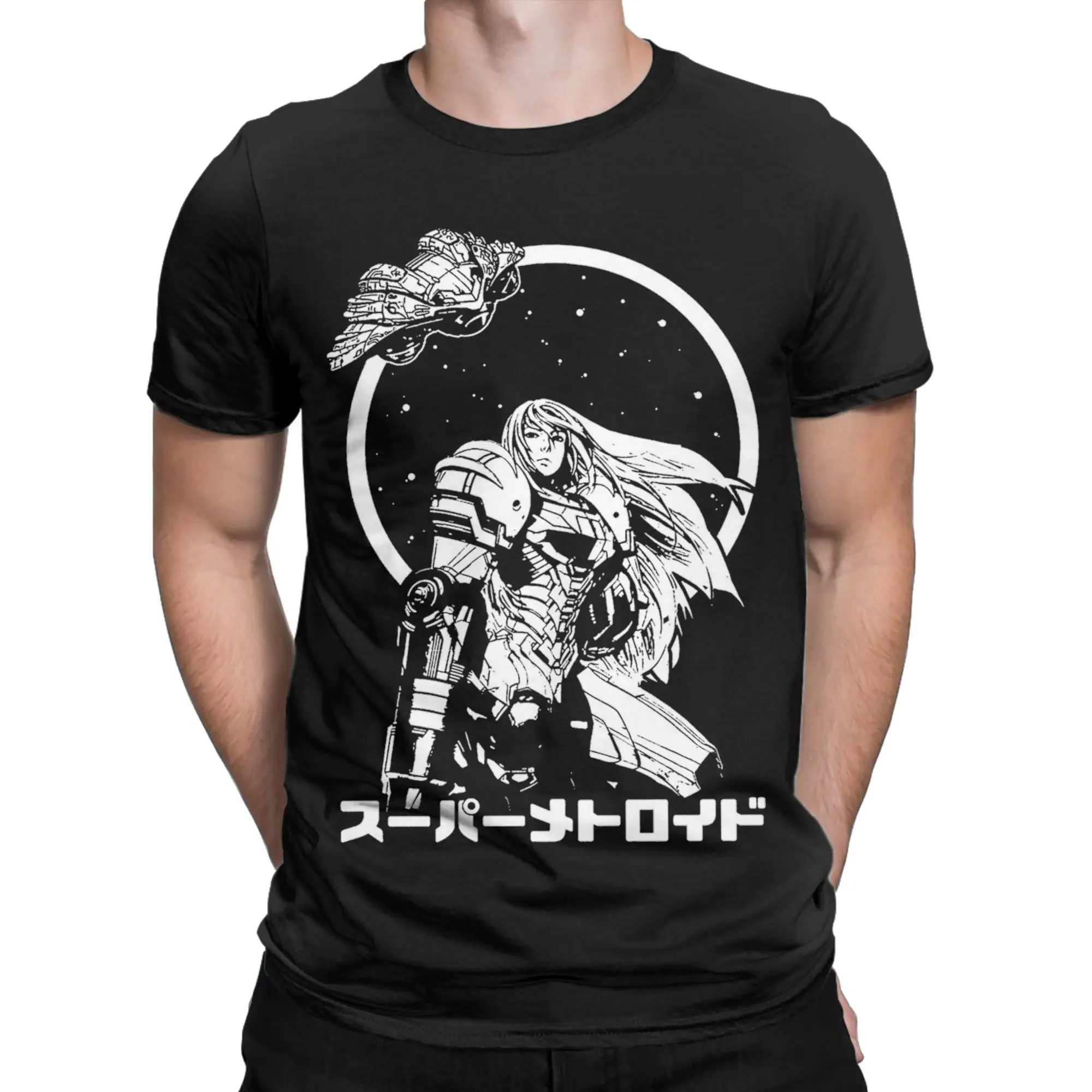 Neuheit Samus Aran 90er Jahre Spiel T-Shirts für Männer Frauen Rundhalsausschnitt 100 % Baumwolle T-Shirts Metroids T-Shirt Plus Size Kleidung