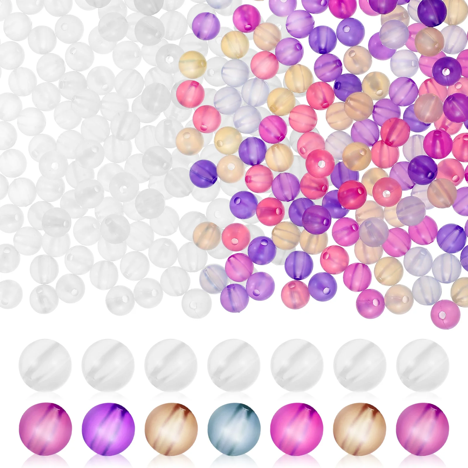 

1000 Pcs Color Changing Beads Jewelry Charm DIY Friendship Bracelets Plastic UV Solar The Circle Colored