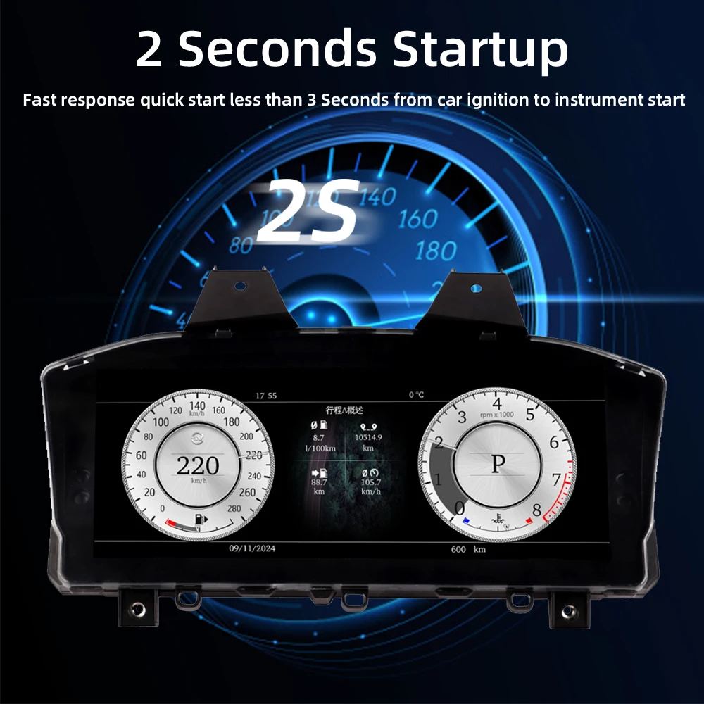 Digital Cluster Dashboard For Land Rover Discovery 5 2017-2021 Speedometer Wirel