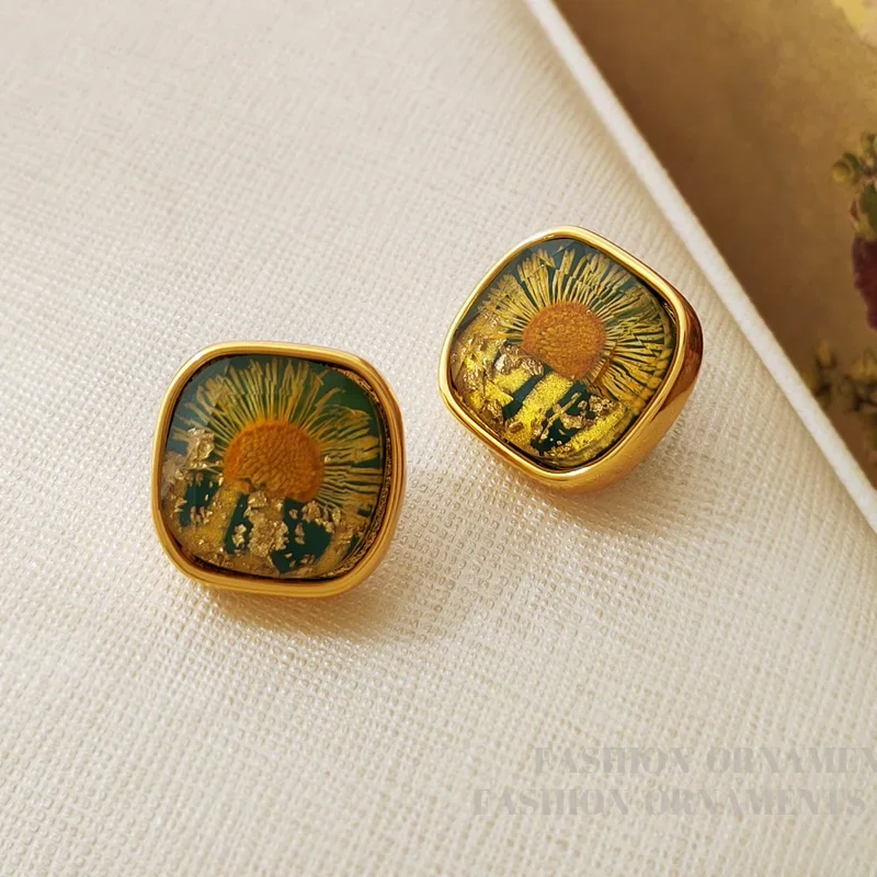 Trendy Jewelry Vintage Temperament Flower Earrings For Women Fashion Accessories - 3