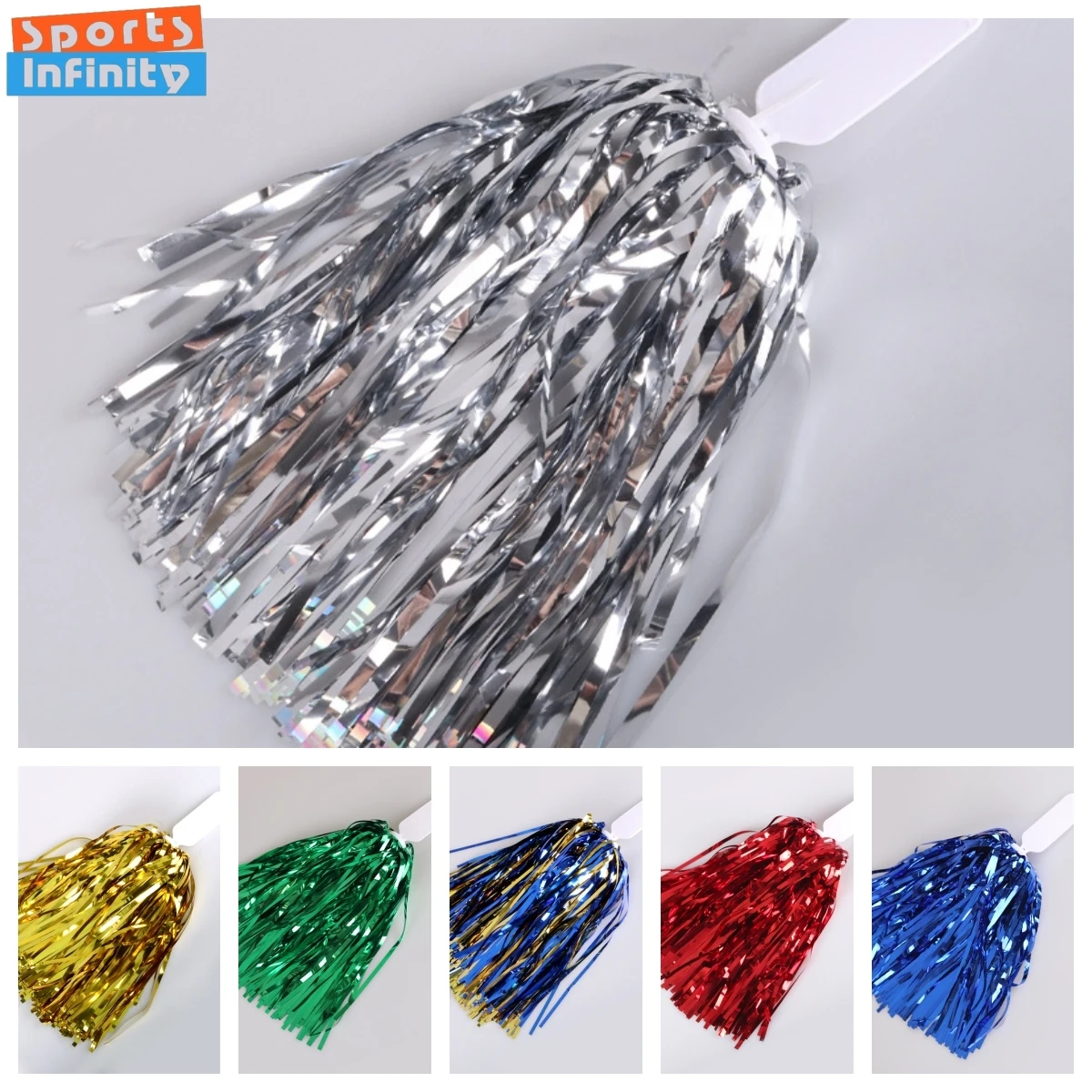 Children's Cheerleading Pom Poms with Handle Cheer Balls Gold Yellow Pink Red Green Blue for Women Girl Kids Pompoms Accessories