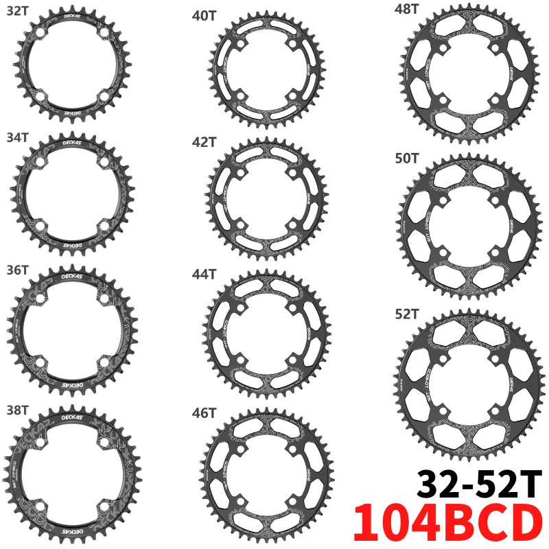 Aluminum MTB Chainring Sprocket Wheel, 40-52T, Free Shipping