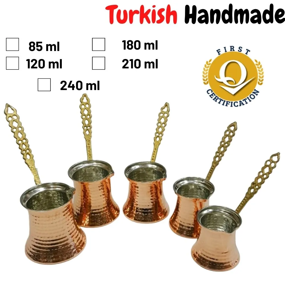 

5 Sizes Coffee Pot Hammered Copper Handmade Stainless Steel Vintage Turkish Coffee Maker Drinkware Kitchen Accesories Moka Briki