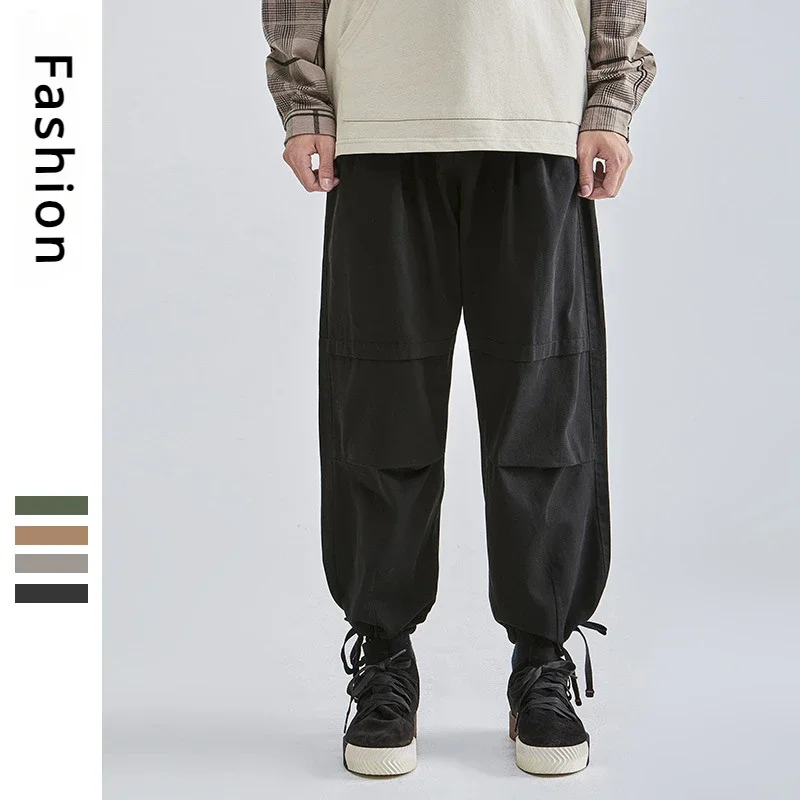 Spring Men's Solid Joggers Cargo Pants Loose Casual Sweatpants Cotton Harajuku Harem Trousers Trend Male Hip Hop Streetwear 2XL