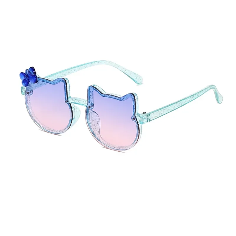 Kids Cartoon Sunglasses Cat Eye Bowknot Ocean Color Sun Glasses Girls Boy Children Outdoor Round Polarized UV400 Eyewear kids sunglasses children sunglasses