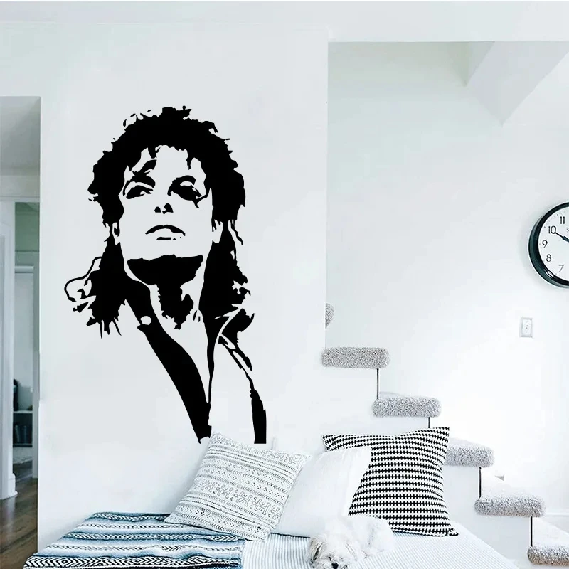 Vinyl MJ Music singer Wall Sticker Music Sign Wall Decal for Home Decor Desgin Removable Window Poster Waterproof Mural S257