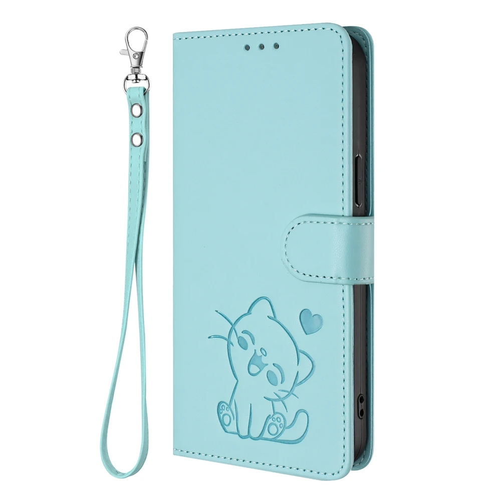 Nubia Neo 3 5G Leather Wallet Flip Phone Case with Kawaii Cat Design