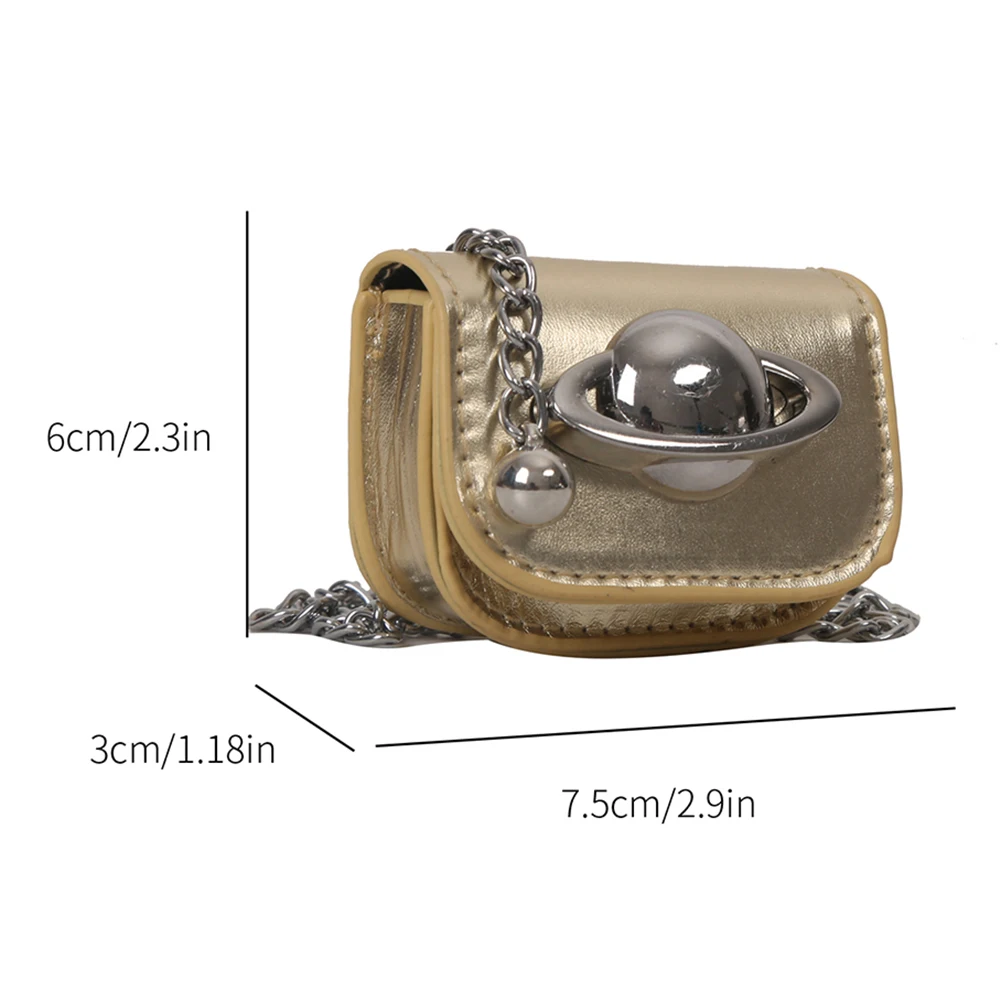 Mini Planet Print Crossbody Bag with Adjustable Strap Lipstick Earphone Organizer PU Leather Shoulder Bag for Women and Girls