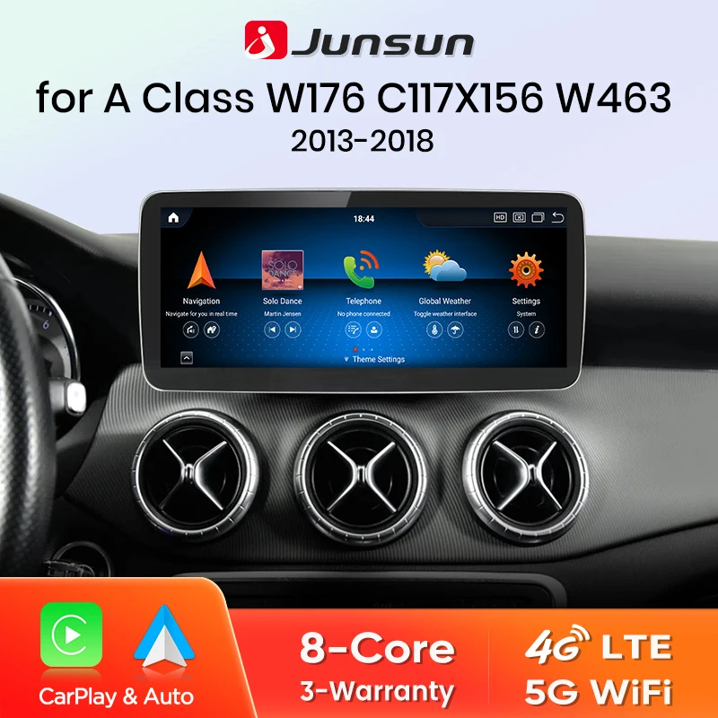 Junsun Qualcomm 665 inalámbrico CarPlay Andorid Auto Radio para Mercedes Benz A CLA GLA W176 2013-2018 sistema inteligente estéreo