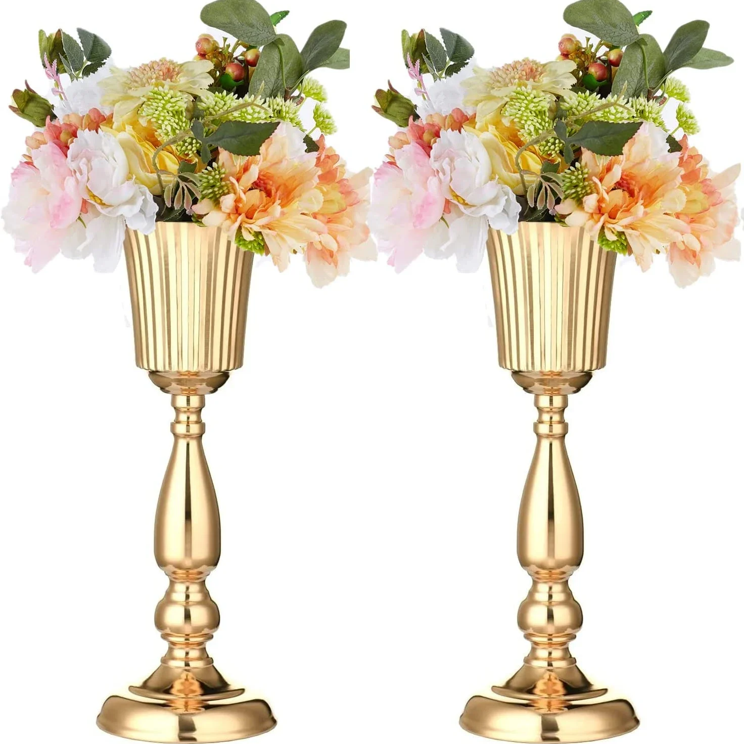 

Tabletop Metal Wedding Flower Trumpet Vase Decorative Centerpiece for Anniversary Ceremony Party Birthday Event Aisle Home Decor